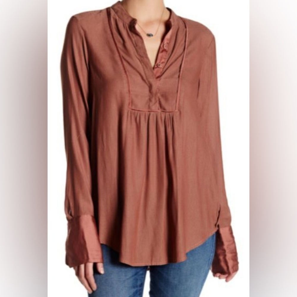 Free people tuxedo top button up blouse preloved